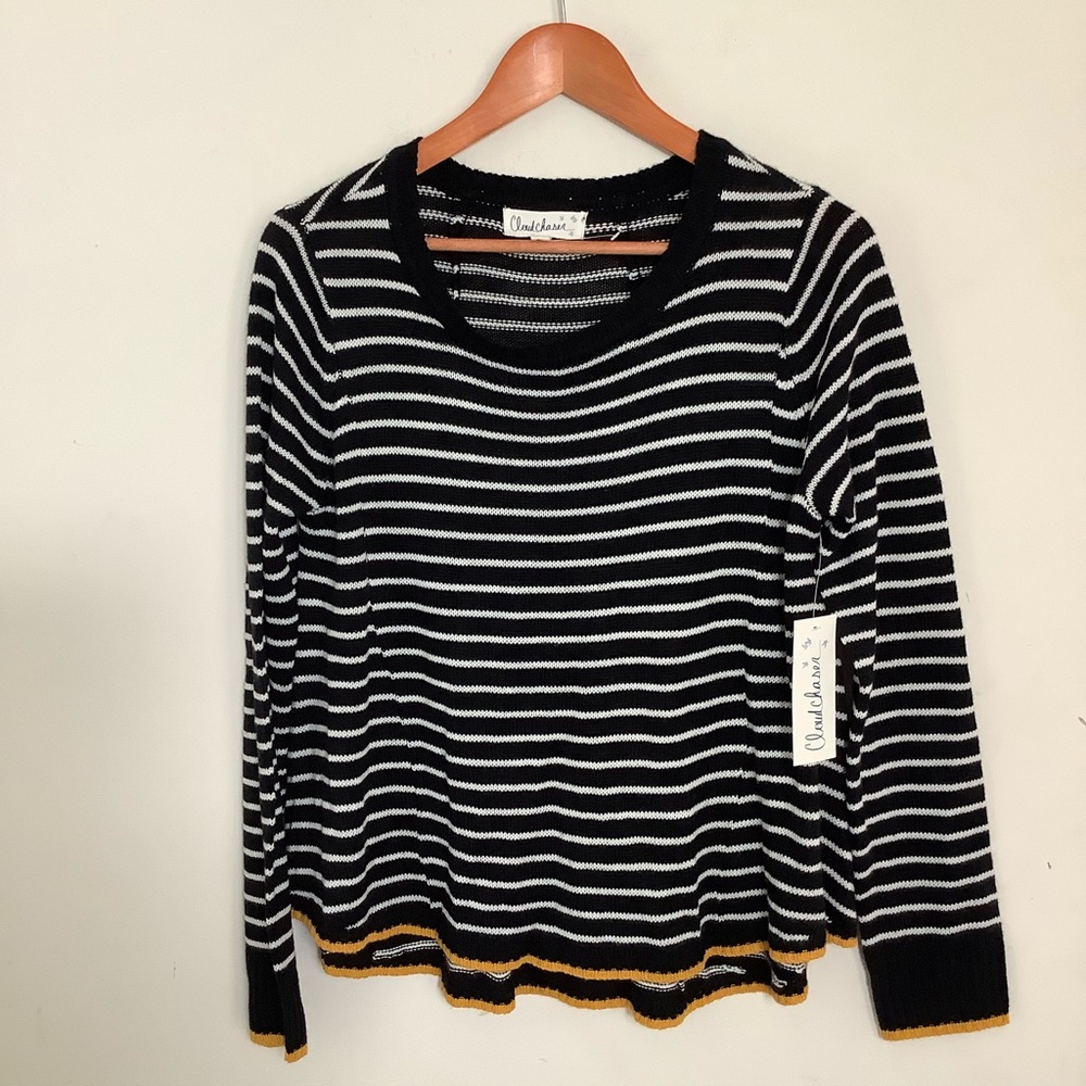 CLOUD CHASER Knit Striped Sweater‎ Size Large NWT